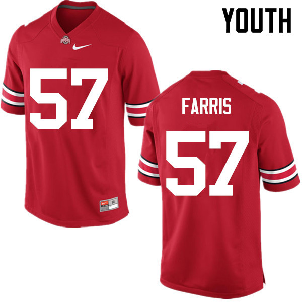 Ohio State Buckeyes Chase Farris Youth #57 Red Game Stitched College Football Jersey
